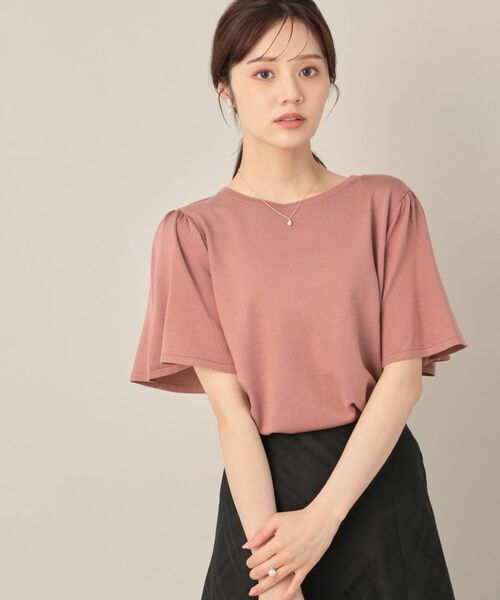 Couture Brooch / クチュールブローチ ニット・セーター | 【フェミニン・5分袖・通勤】配色フレアスリーブニット | 詳細4