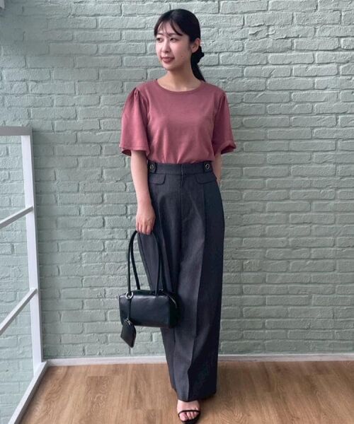 Couture Brooch / クチュールブローチ ニット・セーター | 【フェミニン・5分袖・通勤】配色フレアスリーブニット | 詳細7