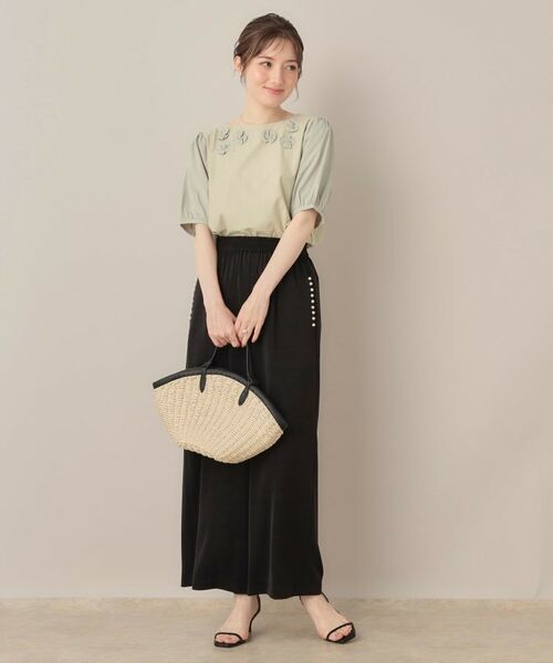 Couture Brooch / クチュールブローチ カットソー | 【接触冷感・UVカット】シフォンフラワーエンブロドッキングカットソー | 詳細11