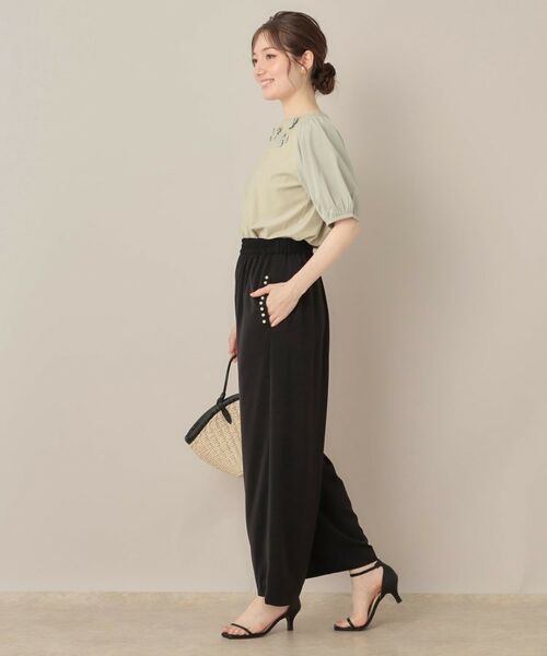 Couture Brooch / クチュールブローチ カットソー | 【接触冷感・UVカット】シフォンフラワーエンブロドッキングカットソー | 詳細12