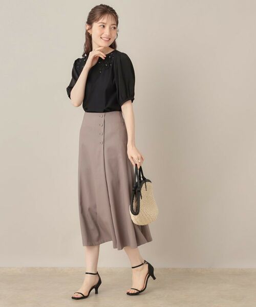 Couture Brooch / クチュールブローチ カットソー | 【接触冷感・UVカット】シフォンフラワーエンブロドッキングカットソー | 詳細2