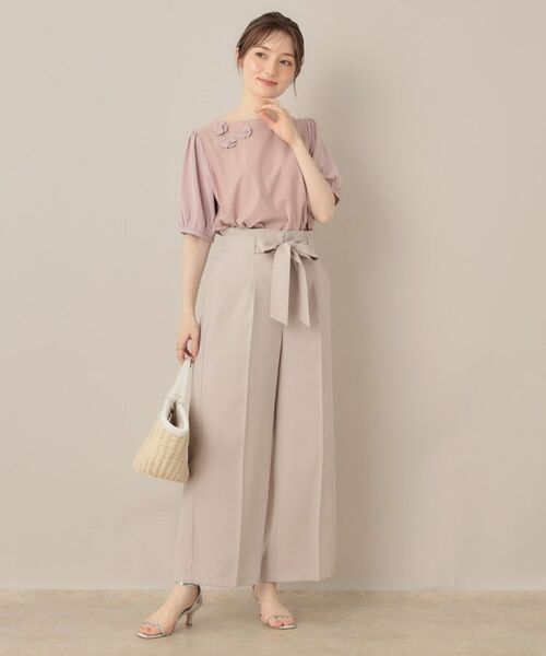 Couture Brooch / クチュールブローチ カットソー | 【接触冷感・UVカット】シフォンフラワーエンブロドッキングカットソー | 詳細21