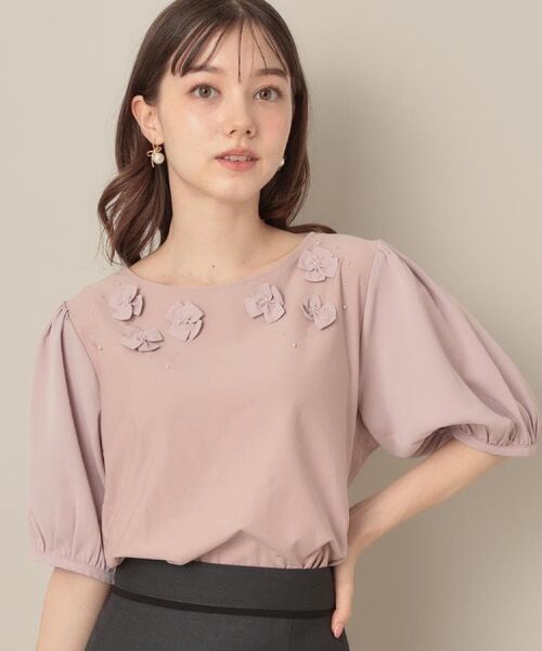 Couture Brooch / クチュールブローチ カットソー | 【接触冷感・UVカット】シフォンフラワーエンブロドッキングカットソー | 詳細28