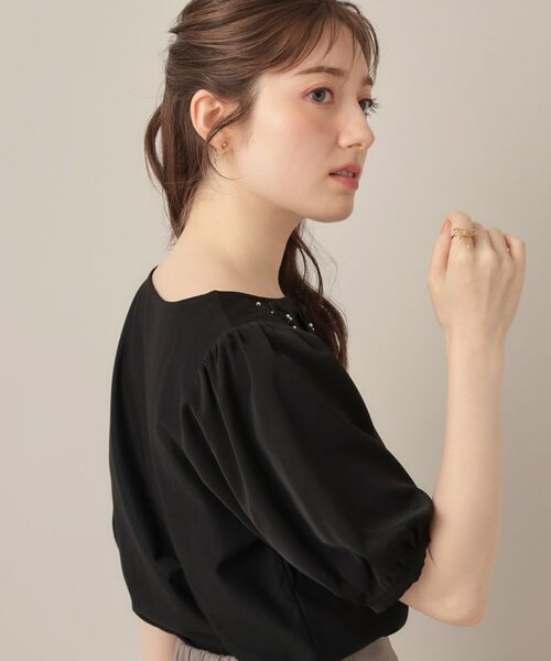 Couture Brooch / クチュールブローチ カットソー | 【接触冷感・UVカット】シフォンフラワーエンブロドッキングカットソー | 詳細6