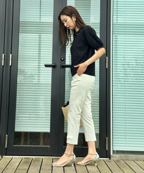 Couture Brooch / クチュールブローチ カットソー | 【接触冷感・UVカット】シフォンフラワーエンブロドッキングカットソー | 詳細8