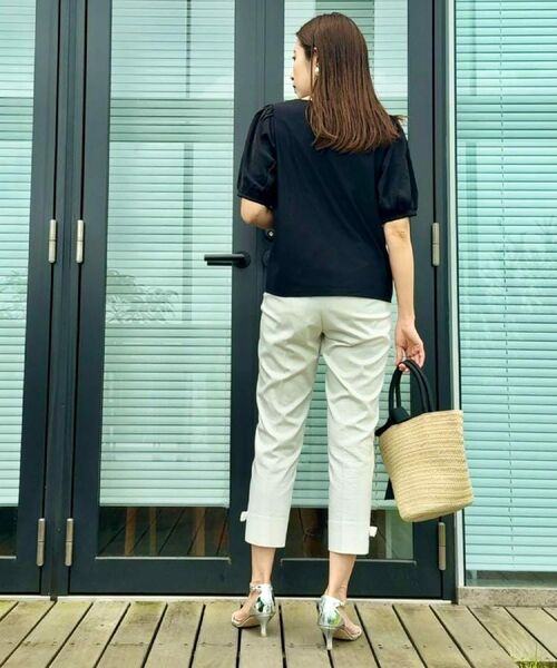 Couture Brooch / クチュールブローチ カットソー | 【接触冷感・UVカット】シフォンフラワーエンブロドッキングカットソー | 詳細9