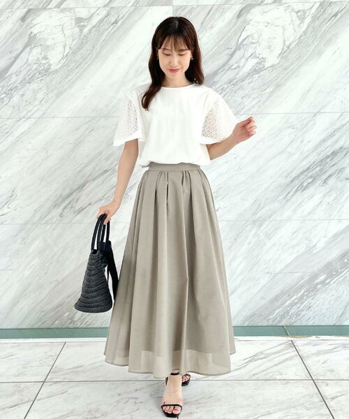 Couture Brooch / クチュールブローチ カットソー | 【接触冷感・5分袖】ケミカルレースフレアスリーブトップス | 詳細12