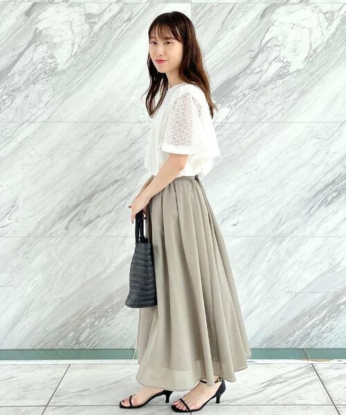 Couture Brooch / クチュールブローチ カットソー | 【接触冷感・5分袖】ケミカルレースフレアスリーブトップス | 詳細13