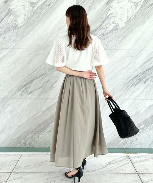 Couture Brooch / クチュールブローチ カットソー | 【接触冷感・5分袖】ケミカルレースフレアスリーブトップス | 詳細14