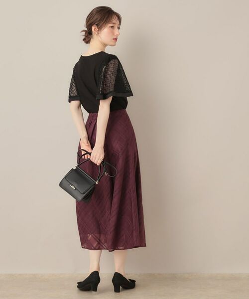 Couture Brooch / クチュールブローチ カットソー | 【接触冷感・5分袖】ケミカルレースフレアスリーブトップス | 詳細18