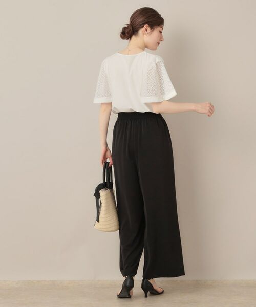 Couture Brooch / クチュールブローチ カットソー | 【接触冷感・5分袖】ケミカルレースフレアスリーブトップス | 詳細2