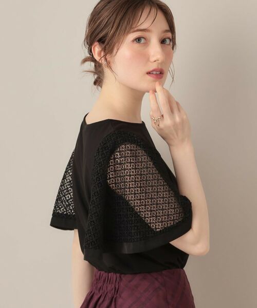 Couture Brooch / クチュールブローチ カットソー | 【接触冷感・5分袖】ケミカルレースフレアスリーブトップス | 詳細20