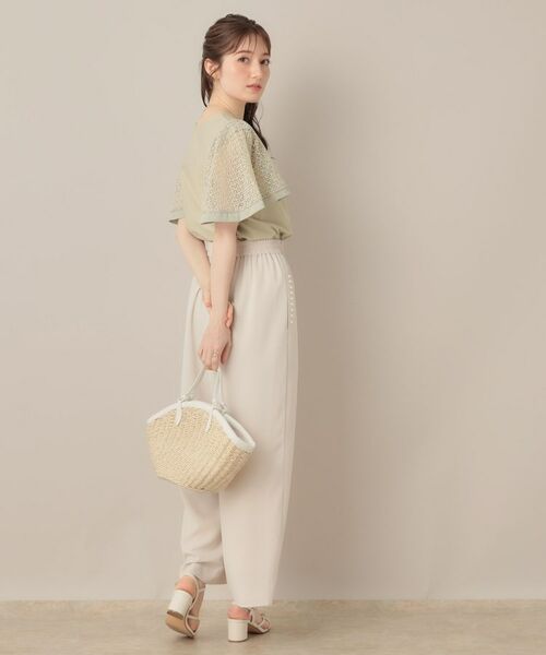 Couture Brooch / クチュールブローチ カットソー | 【接触冷感・5分袖】ケミカルレースフレアスリーブトップス | 詳細27