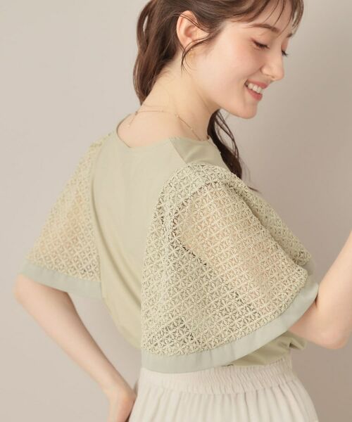 Couture Brooch / クチュールブローチ カットソー | 【接触冷感・5分袖】ケミカルレースフレアスリーブトップス | 詳細30