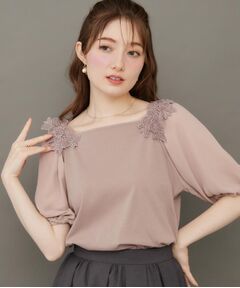 Couture Brooch / クチュールブローチ カットソー | 【マシンウォッシャブル・UVケア・接触冷感】ラグランレースドッキングカットソー