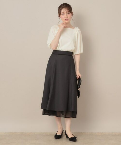 Couture Brooch / クチュールブローチ カットソー | 【マシンウォッシャブル・UVケア・接触冷感】ラグランレースドッキングカットソー | 詳細1