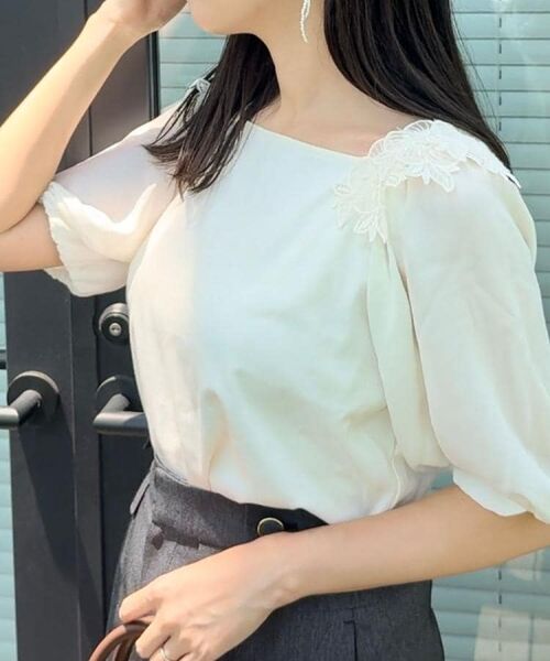 Couture Brooch / クチュールブローチ カットソー | 【マシンウォッシャブル・UVケア・接触冷感】ラグランレースドッキングカットソー | 詳細14