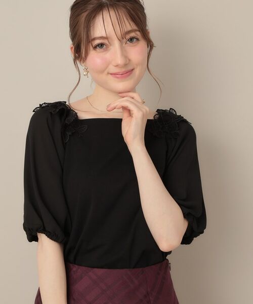 Couture Brooch / クチュールブローチ カットソー | 【マシンウォッシャブル・UVケア・接触冷感】ラグランレースドッキングカットソー | 詳細18