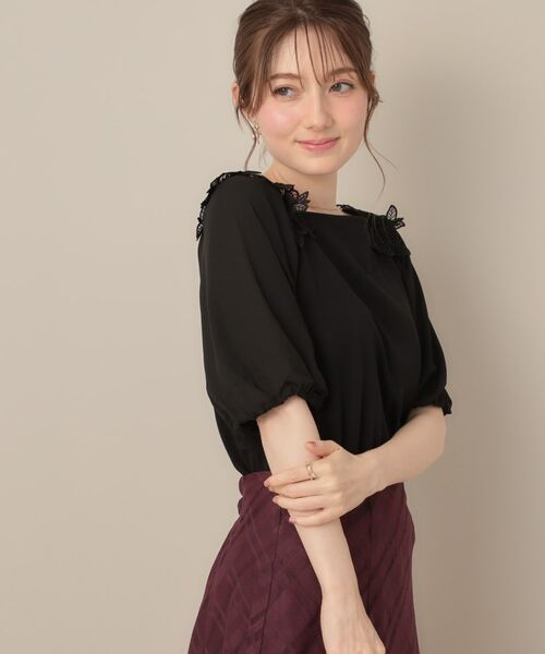 Couture Brooch / クチュールブローチ カットソー | 【マシンウォッシャブル・UVケア・接触冷感】ラグランレースドッキングカットソー | 詳細19