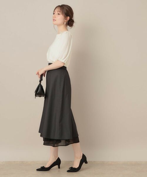 Couture Brooch / クチュールブローチ カットソー | 【マシンウォッシャブル・UVケア・接触冷感】ラグランレースドッキングカットソー | 詳細2