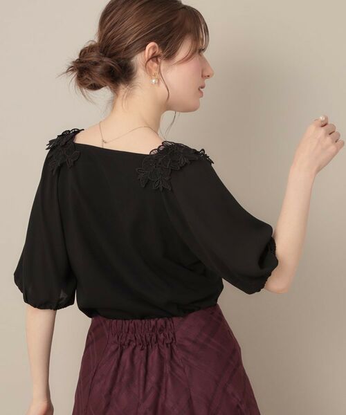 Couture Brooch / クチュールブローチ カットソー | 【マシンウォッシャブル・UVケア・接触冷感】ラグランレースドッキングカットソー | 詳細20