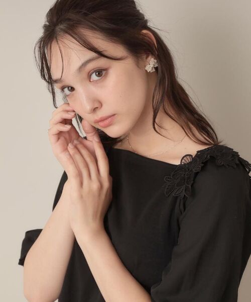 Couture Brooch / クチュールブローチ カットソー | 【マシンウォッシャブル・UVケア・接触冷感】ラグランレースドッキングカットソー | 詳細24