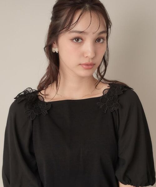 Couture Brooch / クチュールブローチ カットソー | 【マシンウォッシャブル・UVケア・接触冷感】ラグランレースドッキングカットソー | 詳細25