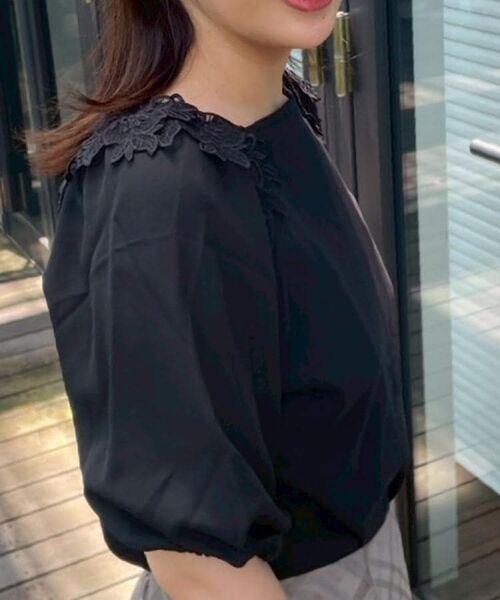 Couture Brooch / クチュールブローチ カットソー | 【マシンウォッシャブル・UVケア・接触冷感】ラグランレースドッキングカットソー | 詳細29