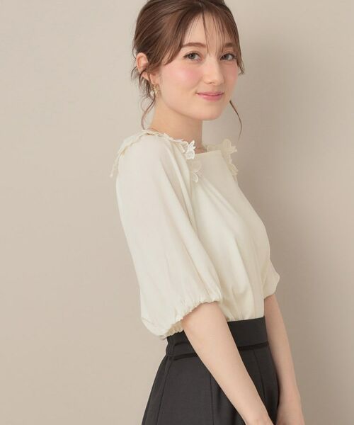 Couture Brooch / クチュールブローチ カットソー | 【マシンウォッシャブル・UVケア・接触冷感】ラグランレースドッキングカットソー | 詳細5