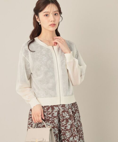 Couture Brooch / クチュールブローチ カーディガン・ボレロ | LEVITAシアージップアップブルゾン | 詳細7