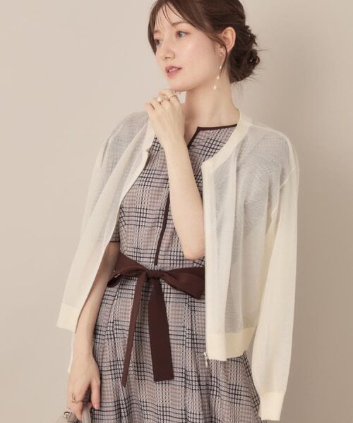 Couture Brooch / クチュールブローチ カーディガン・ボレロ | LEVITAシアージップアップブルゾン(アイボリー(004))