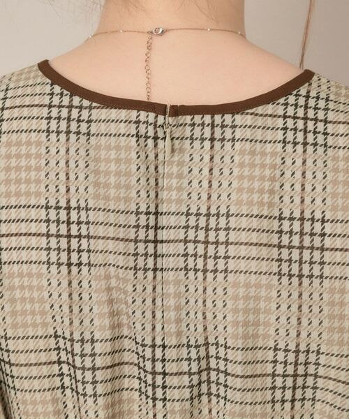 Couture Brooch / クチュールブローチ ミニ丈・ひざ丈ワンピース | 【美シルエット・5分袖】シアーチェックオーガンワンピース | 詳細24
