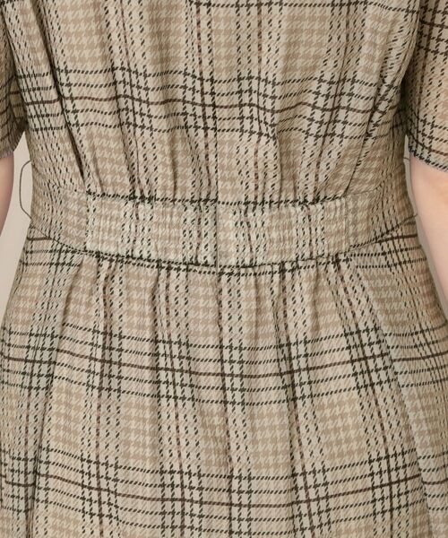 Couture Brooch / クチュールブローチ ミニ丈・ひざ丈ワンピース | 【美シルエット・5分袖】シアーチェックオーガンワンピース | 詳細28