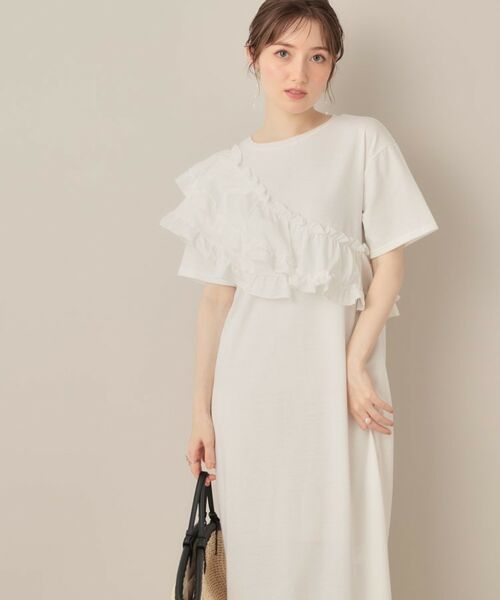 Couture Brooch / クチュールブローチ ロング・マキシ丈ワンピース | アシメフリルTシャツワンピース | 詳細1