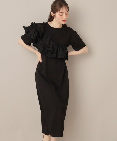 Couture Brooch / クチュールブローチ ロング・マキシ丈ワンピース | アシメフリルTシャツワンピース | 詳細9