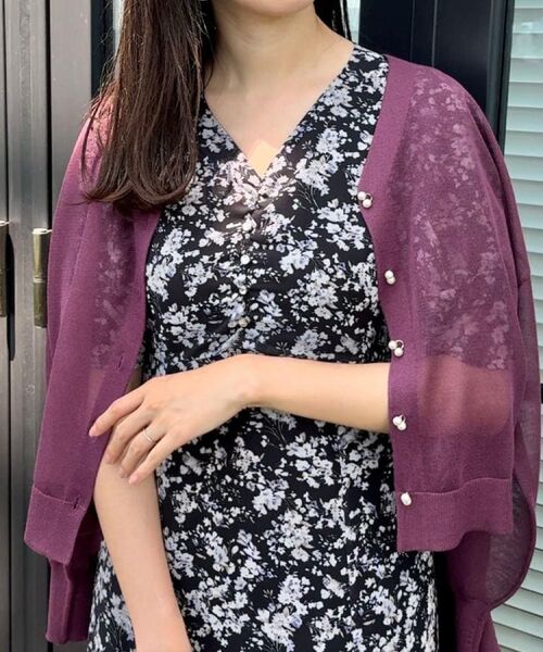 Couture Brooch / クチュールブローチ ロング・マキシ丈ワンピース | 【一枚で着映える・通勤】Vネックフラワーワンピース | 詳細15