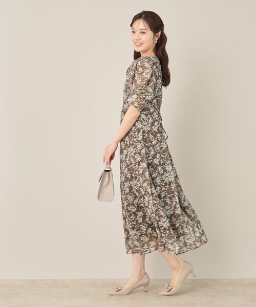 Couture Brooch / クチュールブローチ ロング・マキシ丈ワンピース | 【一枚で着映える・通勤】Vネックフラワーワンピース | 詳細17