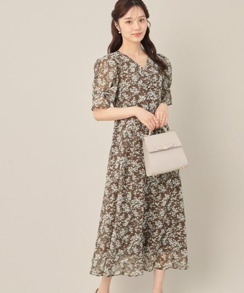 Couture Brooch / クチュールブローチ ロング・マキシ丈ワンピース | 【一枚で着映える・通勤】Vネックフラワーワンピース | 詳細19