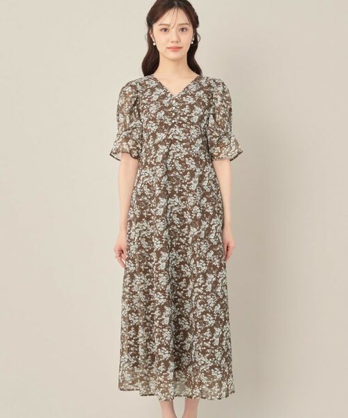 Couture Brooch / クチュールブローチ ロング・マキシ丈ワンピース | 【一枚で着映える・通勤】Vネックフラワーワンピース | 詳細28