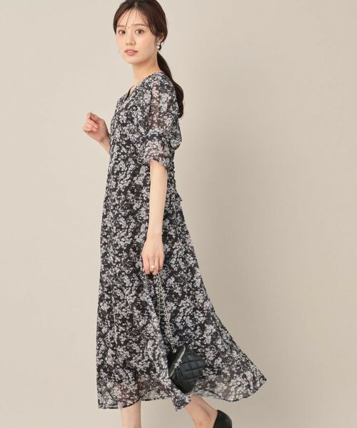 Couture Brooch / クチュールブローチ ロング・マキシ丈ワンピース | 【一枚で着映える・通勤】Vネックフラワーワンピース | 詳細5