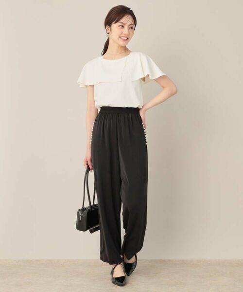 Couture Brooch / クチュールブローチ パンツ | 【マルチデザイン・楽ちん】フェイクパール リラックスワイドパンツ | 詳細18