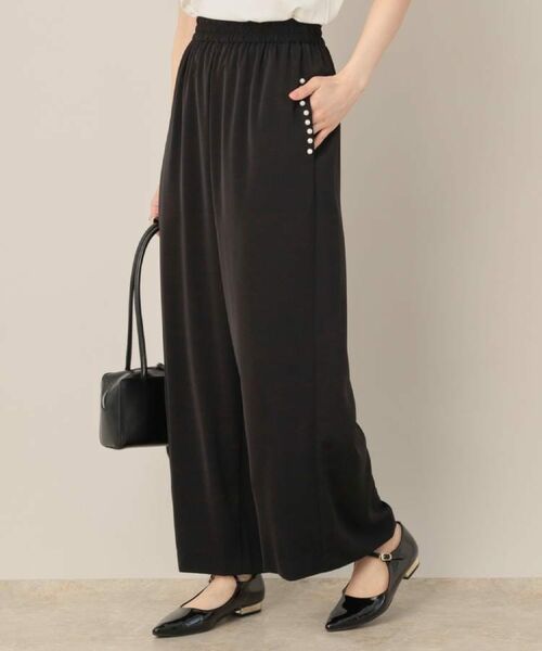Couture Brooch / クチュールブローチ パンツ | 【マルチデザイン・楽ちん】フェイクパール リラックスワイドパンツ | 詳細20