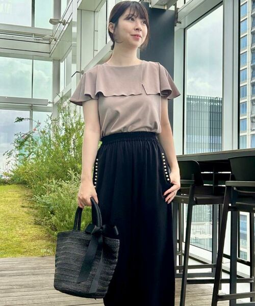 Couture Brooch / クチュールブローチ パンツ | 【マルチデザイン・楽ちん】フェイクパール リラックスワイドパンツ | 詳細21