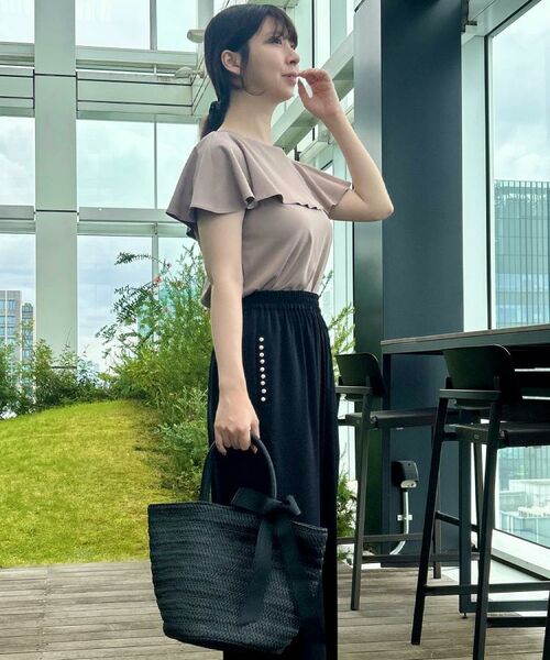 Couture Brooch / クチュールブローチ パンツ | 【マルチデザイン・楽ちん】フェイクパール リラックスワイドパンツ | 詳細22