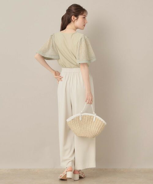 Couture Brooch / クチュールブローチ パンツ | 【マルチデザイン・楽ちん】フェイクパール リラックスワイドパンツ | 詳細3