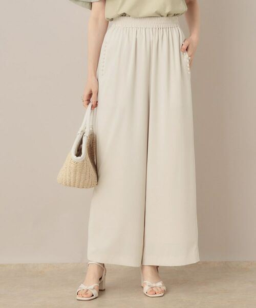 Couture Brooch / クチュールブローチ パンツ | 【マルチデザイン・楽ちん】フェイクパール リラックスワイドパンツ | 詳細4