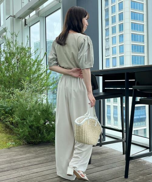 Couture Brooch / クチュールブローチ パンツ | 【マルチデザイン・楽ちん】フェイクパール リラックスワイドパンツ | 詳細9