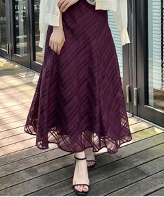 Couture Brooch / クチュールブローチ スカート | 【美シルエット・通勤】シアーチェックオーガンジースカート