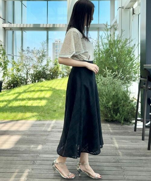 Couture Brooch / クチュールブローチ スカート | 【美シルエット・通勤】シアーチェックオーガンジースカート | 詳細12