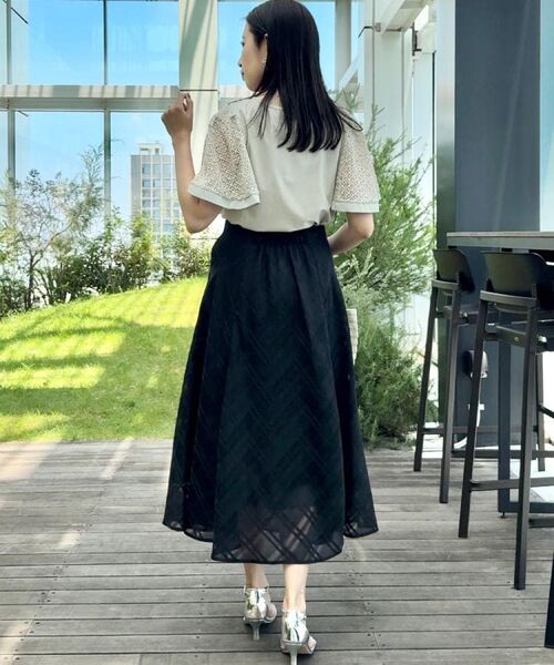 Couture Brooch / クチュールブローチ スカート | 【美シルエット・通勤】シアーチェックオーガンジースカート | 詳細13
